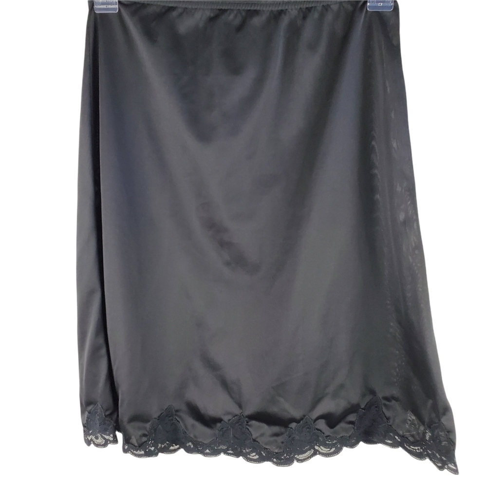 Fortune Lingerie vintage black nylon half slip S